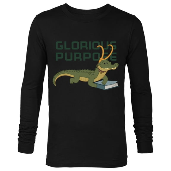 Marvel Loki Alligator Loki and Book Glorious Purpose - Long Sleeve T-Shirt for Men – Customized-Black