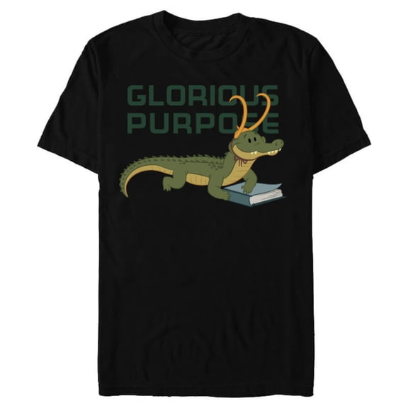 Marvel Loki Alligator Loki and Book Glorious Purpose - Short Sleeve Blended T-Shirt for Adults – Customized-Black