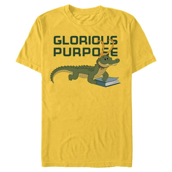 Marvel Loki Alligator Loki and Book Glorious Purpose - Short Sleeve Blended T-Shirt for Adults – Customized-Yellow