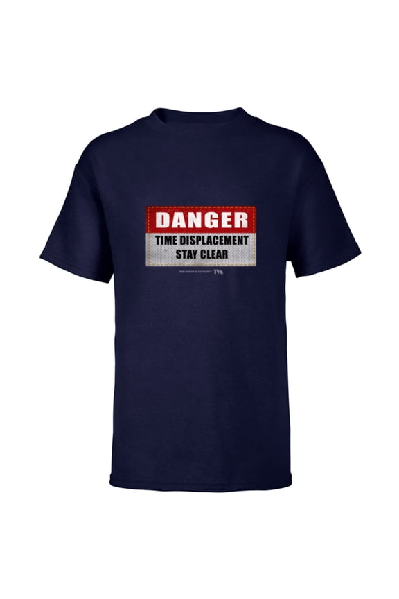 Loki Danger Time Displacement Stay Clear TVA - Short Sleeve T-Shirt for Kids - Customized-Navy