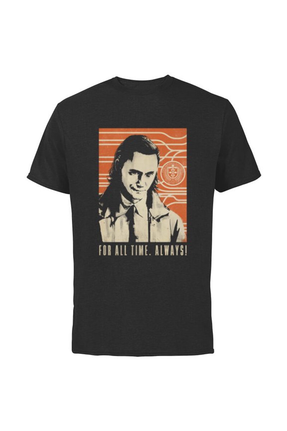 Loki For All Time Always! - Short Sleeve Cotton T-Shirt for Adults - Customized-Black