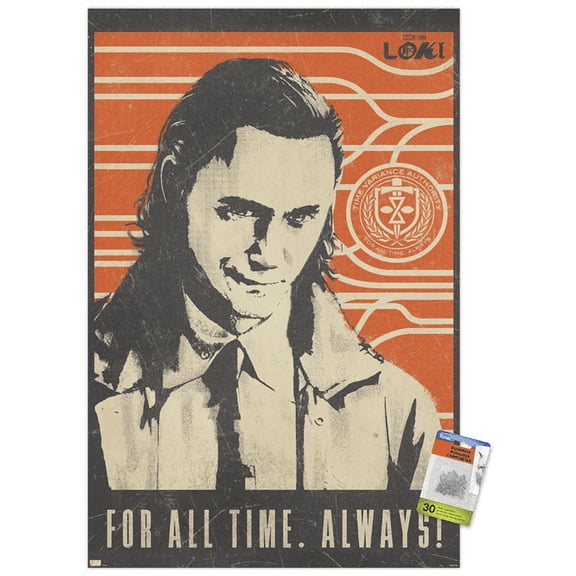Marvel Loki - For All Time Wall Poster with Push Pins, 22.375" x 34"