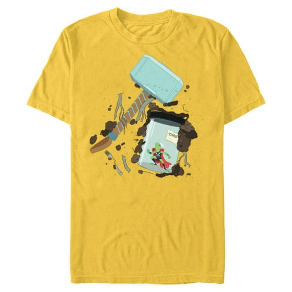 Marvel Loki Frog Thor Throg in a Jar with Mjolnir Hammer - Short Sleeve Blended T-Shirt for Adults - Customized-Yellow