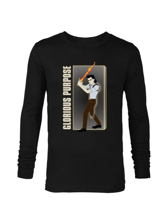 Loki Glorious Purpose Flaming Sword - Long Sleeve T-Shirt for Men – Customized-Black