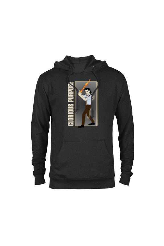 Loki Glorious Purpose Flaming Sword - Pullover Hoodie for Adults – Customized-Black
