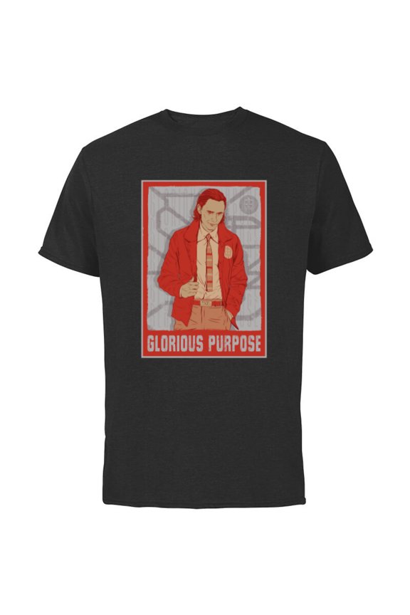 Loki Glorious Purpose - Short Sleeve Cotton T-Shirt for Adults - Customized-Black