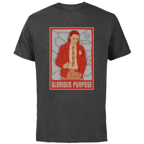 Marvel Loki Glorious Purpose - Short Sleeve Cotton T-Shirt for Adults - Customized-Charcoal