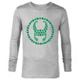 thumbnail image 1 of Marvel Loki Helmet Icon Shamrock Clovers St Patrick’s Day - Long Sleeve T-Shirt for Men - Customized-Athletic Heather, 1 of 5