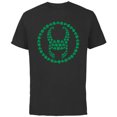 thumbnail image 1 of Marvel Loki Helmet Icon Shamrock Clovers St Patrick’s Day - Short Sleeve Cotton T-Shirt for Adults - Customized-Black, 1 of 5