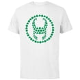 thumbnail image 1 of Marvel Loki Helmet Icon Shamrock Clovers St Patrick’s Day - Short Sleeve Cotton T-Shirt for Adults - Customized-White, 1 of 5
