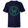 thumbnail image 1 of Marvel Loki Helmet Icon Shamrock Clovers St Patrick’s Day - Short Sleeve T-Shirt for Kids - Customized-Navy, 1 of 5