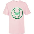 thumbnail image 1 of Marvel Loki Helmet Icon Shamrock Clovers St Patrick’s Day - Short Sleeve T-Shirt for Kids - Customized-Soft Pink, 1 of 5