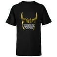 thumbnail image 1 of Marvel Loki Horned Helmet Burdened with Glorious Purpose - Short Sleeve T-Shirt for Kids – Customized-Black, 1 of 5