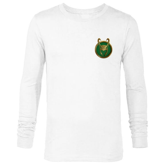 Marvel Loki Icon Small Print - Long Sleeve T-Shirt for Men - Customized-White