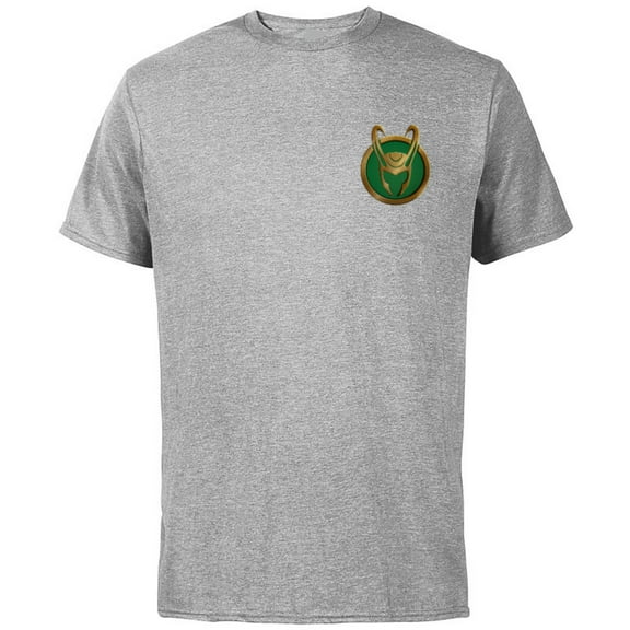 Marvel Loki Icon Small Print - Short Sleeve Cotton T-Shirt for Adults - Customized-Athletic Heather