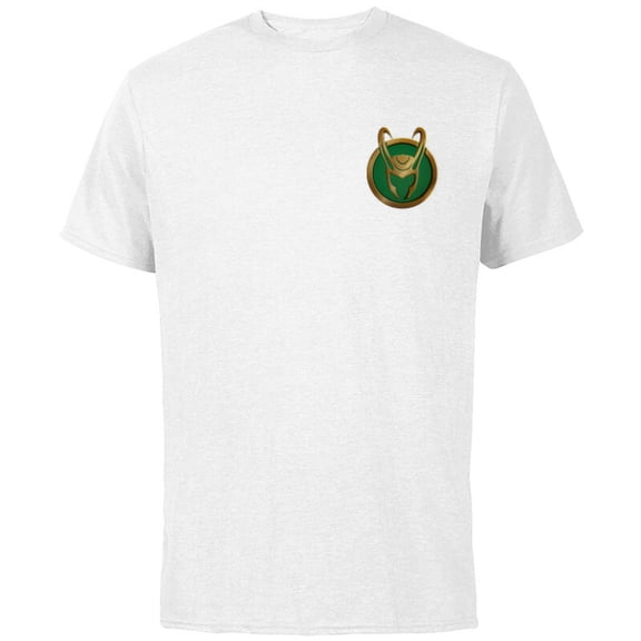 Marvel Loki Icon Small Print - Short Sleeve Cotton T-Shirt for Adults - Customized-White