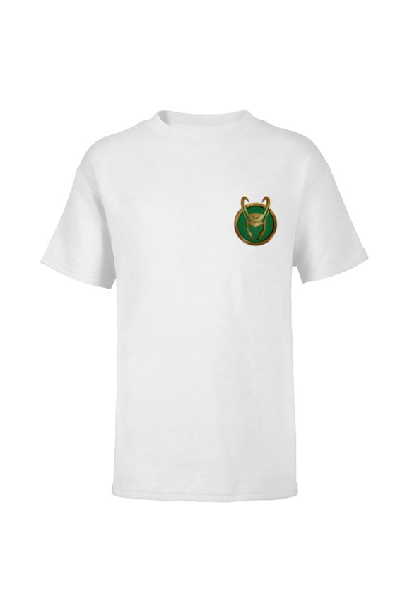 Loki Icon Small Print - Short Sleeve T-Shirt for Kids - Customized-White