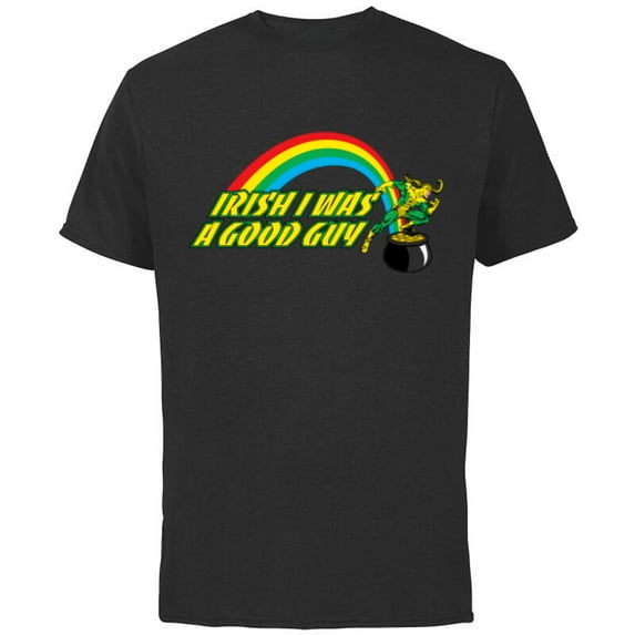 Marvel Loki Irish I Was A Good Guy St. Patrick’s Day - Short Sleeve Cotton T-Shirt for Adults - Customized-Black