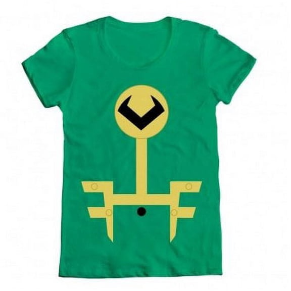 Marvel Loki Kawaii Minimal Kid Loki Symbol Juniors Green T-Shirt