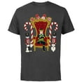 thumbnail image 1 of Marvel Loki Kid Loki Candy Cane Throne Holiday - Short Sleeve Cotton T-Shirt for Adults - Customized-Charcoal, 1 of 5