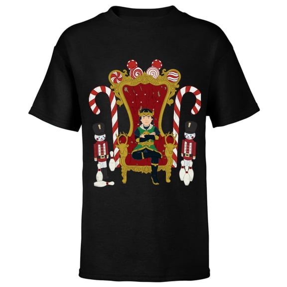 Marvel Loki Kid Loki Candy Cane Throne Holiday - Short Sleeve T-Shirt for Kids – Customized-Black