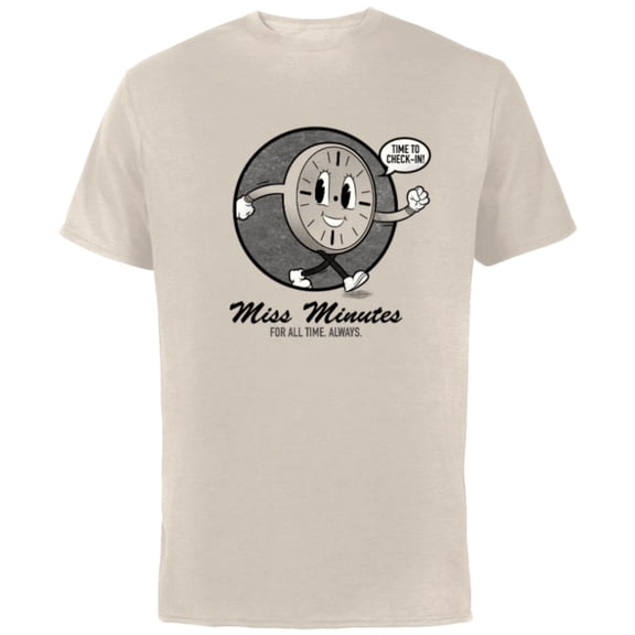 Marvel Loki Miss Minutes Time To Check-In Retro - Short Sleeve Cotton T-Shirt for Adults - Customized-Natural