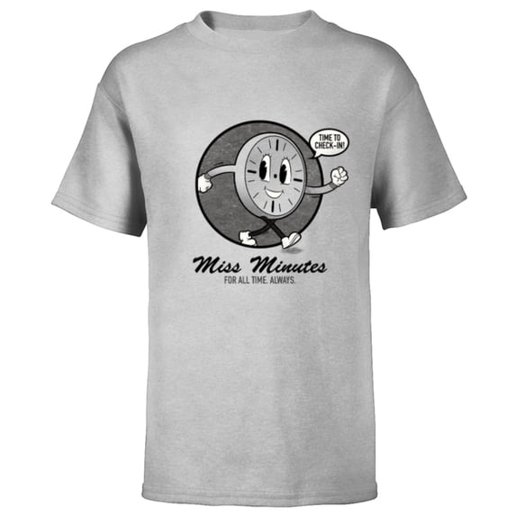 Marvel Loki Miss Minutes Time To Check-In Retro - Short Sleeve T-Shirt for Kids - Customized-Athletic Heather