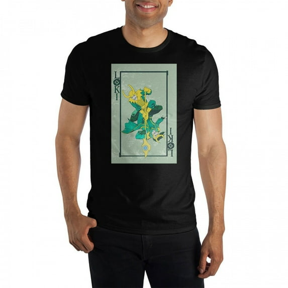 Marvel Loki Playing Card T-Shirt-2XLarge