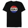 thumbnail image 1 of Marvel Loki President Loki Button - Short Sleeve Blended T-Shirt for Adults - Customized-Black, 1 of 5
