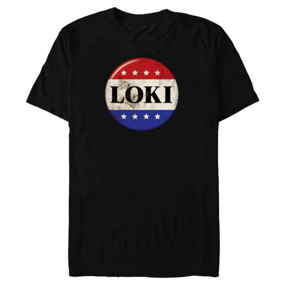 Marvel Loki President Loki Button - Short Sleeve Blended T-Shirt for Adults - Customized-Black