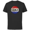 thumbnail image 1 of Marvel Loki President Loki Button - Short Sleeve Cotton T-Shirt for Adults - Customized-Black, 1 of 5