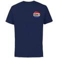 thumbnail image 1 of Marvel Loki President Loki Small Button - Short Sleeve Cotton T-Shirt for Adults - Customized-Navy, 1 of 5