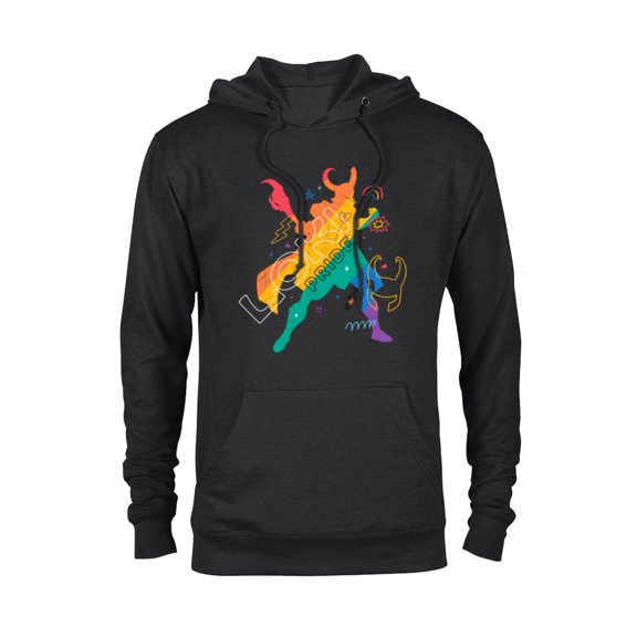Marvel Loki Rainbow Pride - Pullover Hoodie for Adults - Customized-Black