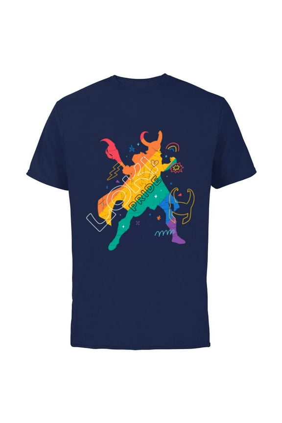 Loki Rainbow Pride - Short Sleeve Cotton T-Shirt for Adults - Customized-Navy