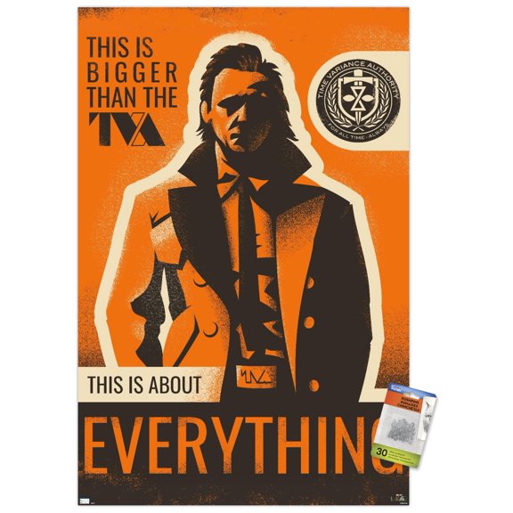 Marvel Loki: Season 2 - Loki Everything Wall Poster with Pushpins, 22.375" x 34"