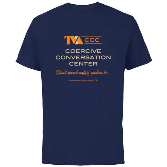 Marvel Loki Season 2 TVA Coercive Conversation Center Logo - Short Sleeve Cotton T-Shirt for Adults - Customized-Navy
