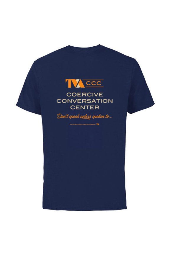 Loki Season 2 TVA Coercive Conversation Center Logo - Short Sleeve Cotton T-Shirt for Adults - Customized-Navy
