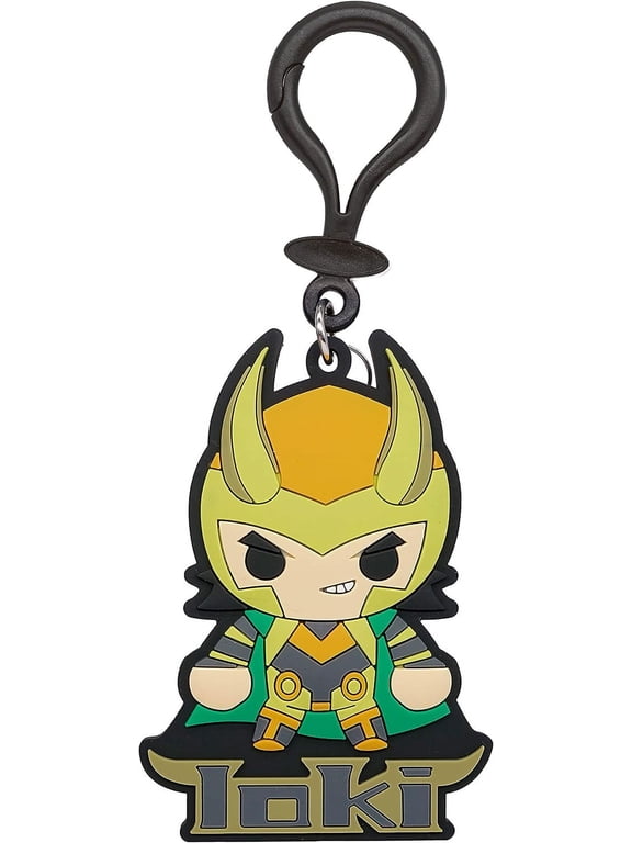 Loki Soft Touch Bag Clip - Marvel Loki Backpack Keychains for Boys and Girls, Cute Marvel Loki Keychain Accessories for Purse, Marvel Avengers Key Ring Charms for Marvel Fans - 4.5 Inches