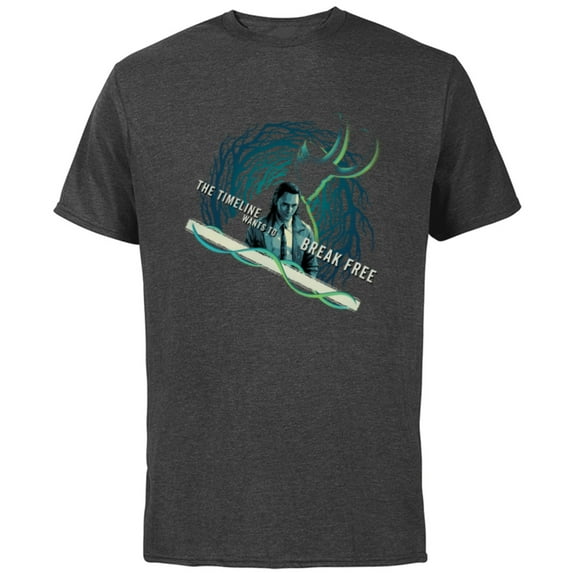 Marvel Loki The Timeline Wants to Break Free - Short Sleeve Cotton T-Shirt for Adults - Customized-Charcoal