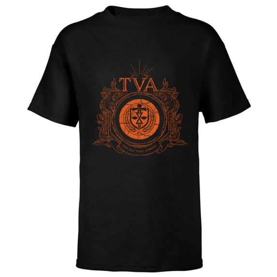 Marvel Loki Time Variance Authority TVA Badge - Short Sleeve T-Shirt for Kids - Customized-Black