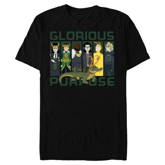 Marvel Loki Variants Alligator Loki Glorious Purpose - Short Sleeve Blended T-Shirt for Adults – Customized-Black
