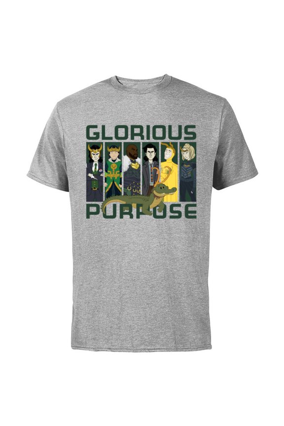 Loki Variants Alligator Loki Glorious Purpose - Short Sleeve Cotton T-Shirt for Adults - Customized-Athletic Heather