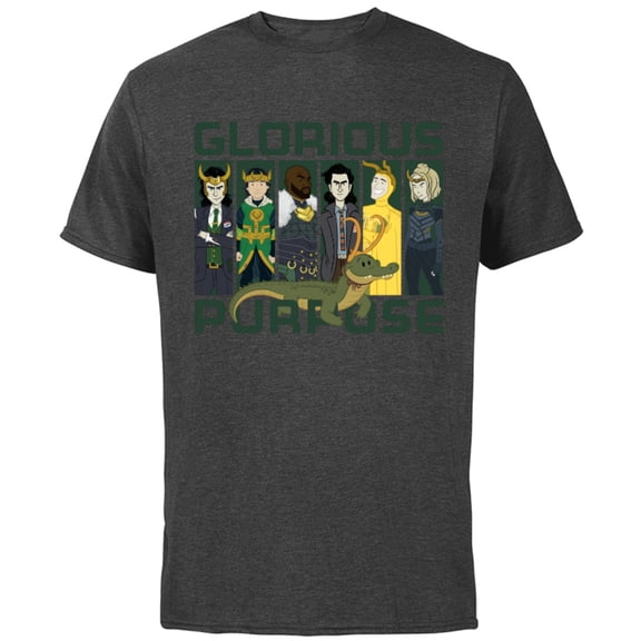 Marvel Loki Variants Alligator Loki Glorious Purpose - Short Sleeve Cotton T-Shirt for Adults - Customized-Charcoal