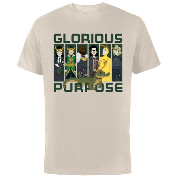 Marvel Loki Variants Alligator Loki Glorious Purpose - Short Sleeve Cotton T-Shirt for Adults - Customized-Natural