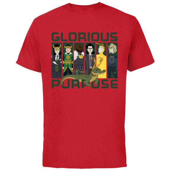 Marvel Loki Variants Alligator Loki Glorious Purpose - Short Sleeve Cotton T-Shirt for Adults - Customized-Red