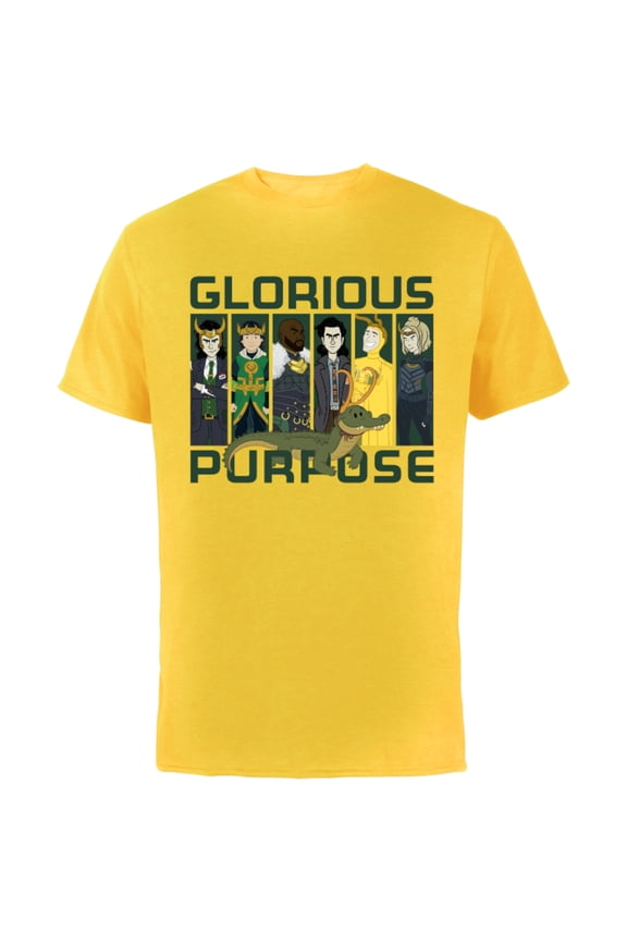 Loki Variants Alligator Loki Glorious Purpose - Short Sleeve Cotton T-Shirt for Adults - Customized-Yellow