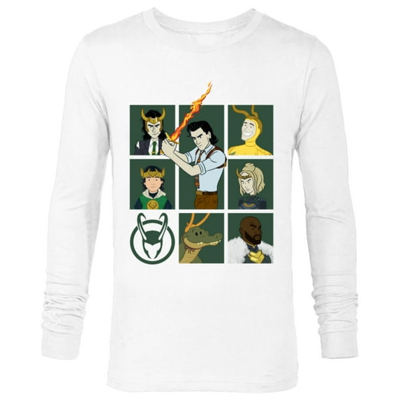 Marvel Loki Variants Alligator Loki Sylvie Character Grid - Long Sleeve T-Shirt for Men – Customized-White