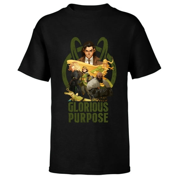 Marvel Loki Variants Glorious Purpose - Short Sleeve T-Shirt for Kids – Customized-Black