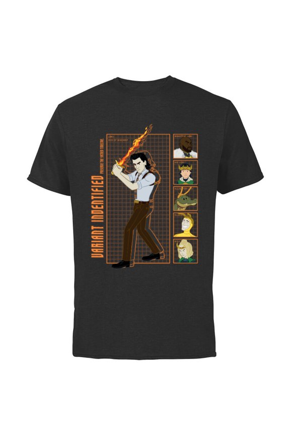 Loki Variants Identified - Short Sleeve Cotton T-Shirt for Adults - Customized-Black