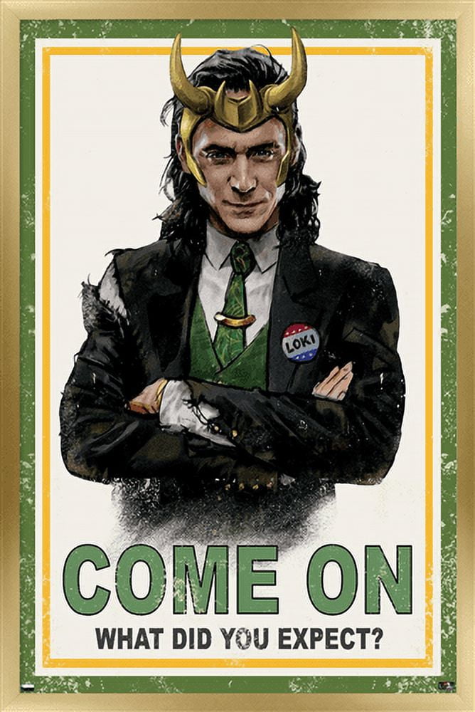 Marvel Loki - What Did You Expect? Wall Poster, 14.725" x 22.375", Framed